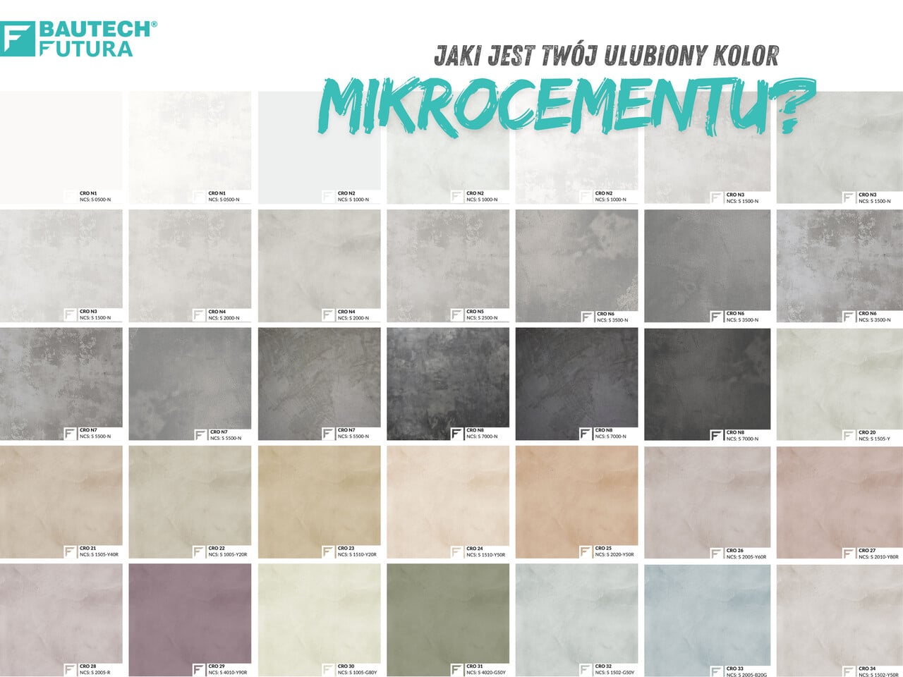 Mikrocement koloryPaleta kolorów Mikrocement CREATIVO 250kb