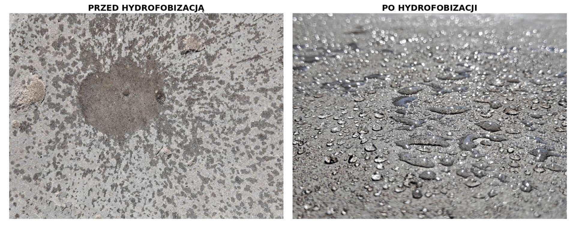 Hydrofobizacja przed i po
